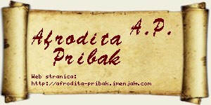 Afrodita Pribak vizit kartica